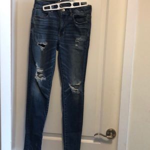American Eagle distressed high waisted jeans